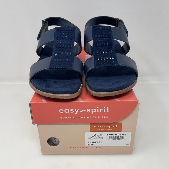Easy Spirit Womens Hazel Open Toed Sandals in Navy 6 Wide New Retail $79 - Picture 2 of 9